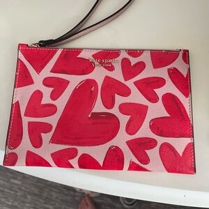 Kate Spade Pink and Red Heart Clutch